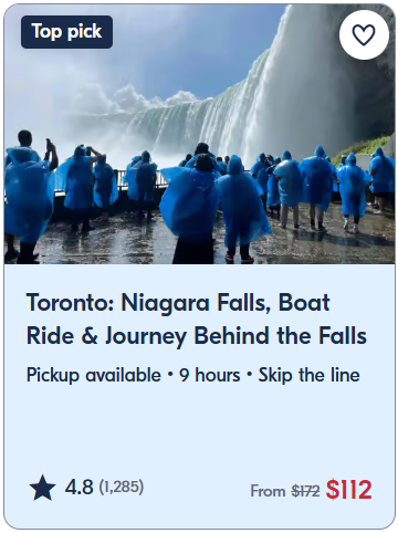 Toronto Niagara Falls, Boat Ride & Journey Behind the Falls