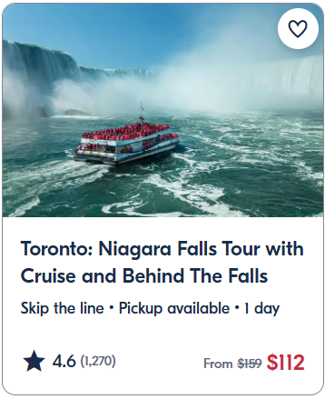 Toronto Niagara Falls Tour with Cruise and Behind The Falls